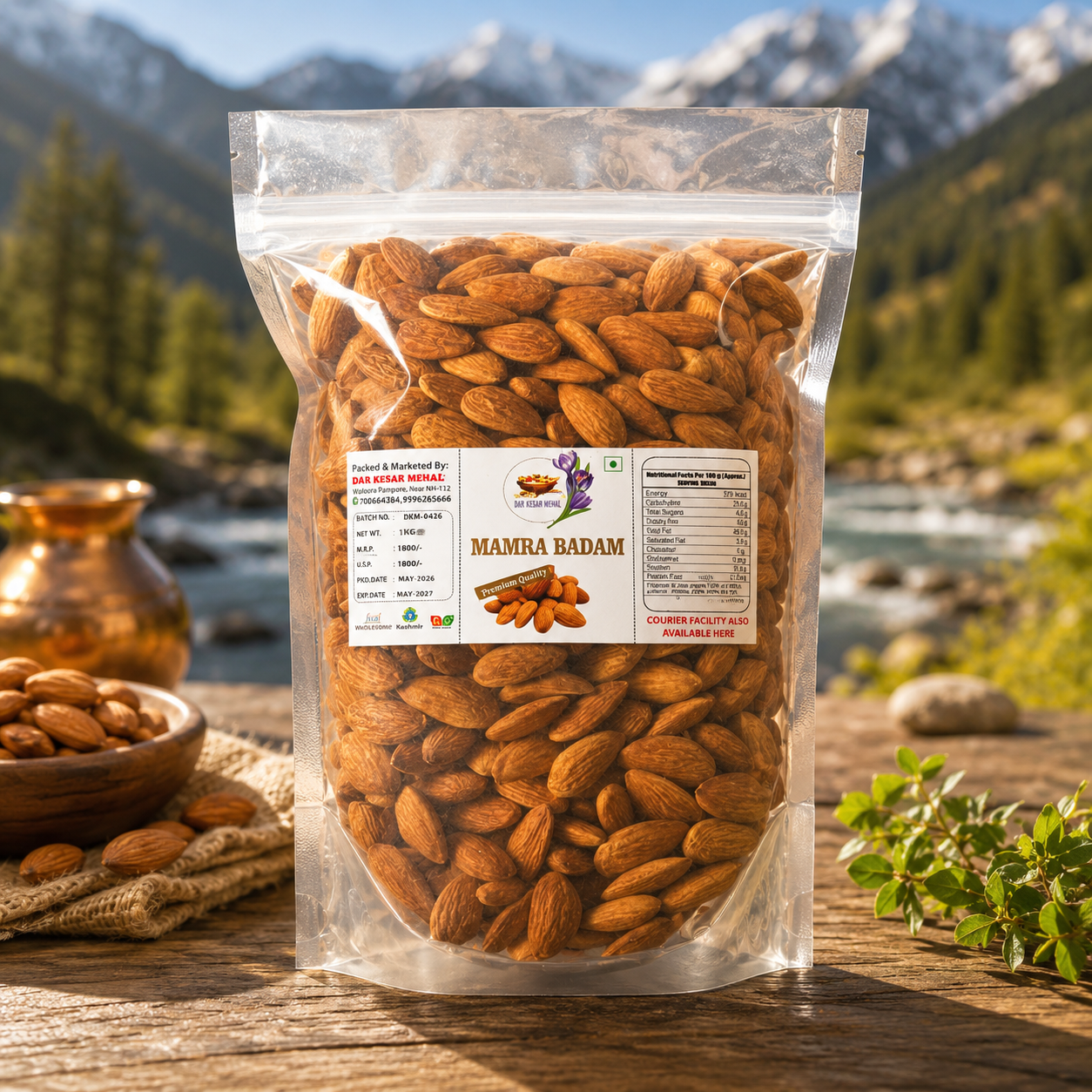 Premium Kashmiri Mamra Badam – Authentic Oil-Rich Brain Almonds | Superior Quality