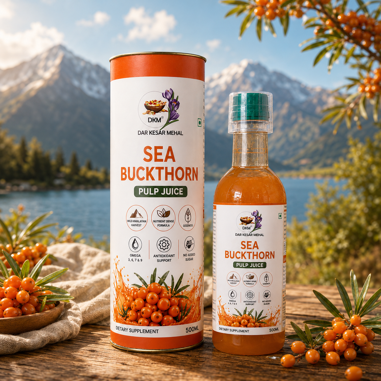 Premium Sea Buckthorn Juice – 190+ Nutrients | Himalayan Superfood Drink | 500ml